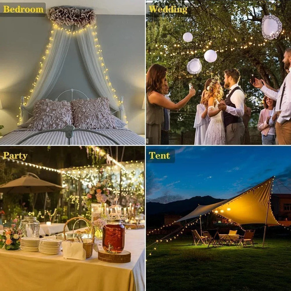 100 LED Fairy String Lights Battery  Powered with Remote & Timer 8 Lighting Mode - Picture 4 of 6